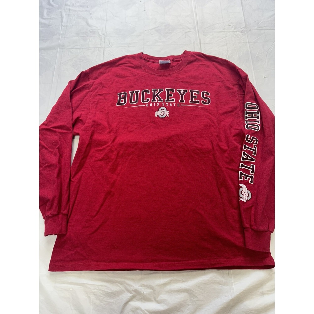 Vintage Ohio State Buckeyes Longsleeve Red Shirt OSU Football XL